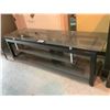 Image 2 : GLASS TOP TV STAND 68"W X 19.75"D X 20.75"H