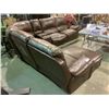 Image 1 : LARGE BROWN RECLINING SECTIONAL SOFA WITH STORAGE & CUP HOLDERS CONDITIONS ISSUES