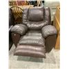 Image 2 : BROWN LEATHER RECLINING ROCKING CHAIR