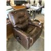 Image 1 : BROWN LEATHER RECLINING CHAIR