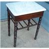 Image 2 : Victorian Walnut Marble Top Night Stand