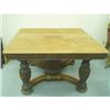 Image 1 : Large oak table with 8 leaves 54" square