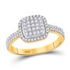 Image 1 : Diamond Square Cluster Ring 1/2 Cttw 10kt Yellow Gold