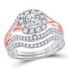 Image 1 : Diamond Bridal Wedding Ring Band Set 1 Cttw 14kt Two-tone Gold
