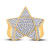 Image 2 : Mens Diamond Star Statement Ring 1 Cttw 10kt Yellow Gold