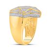 Image 3 : Mens Diamond Star Statement Ring 1 Cttw 10kt Yellow Gold
