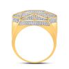 Image 4 : Mens Diamond Star Statement Ring 1 Cttw 10kt Yellow Gold