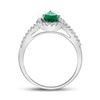 Image 3 : Pear Lab-Created Emerald Solitaire Ring 1 Cttw 10kt White Gold