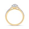 Image 3 : Diamond Oval Cluster Ring 1/2 Cttw 10kt Yellow Gold