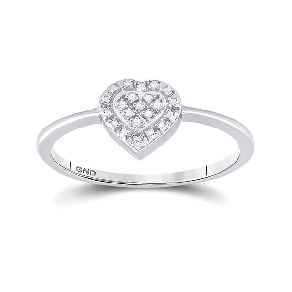 Diamond Heart Ring .03 Cttw Sterling Silver
