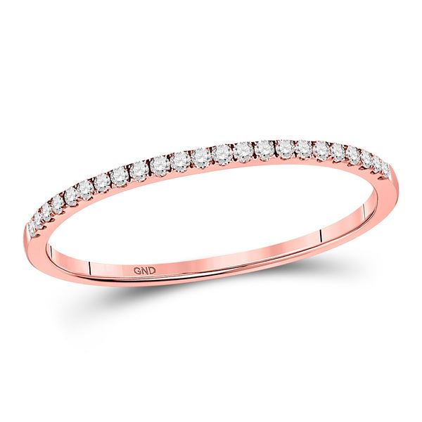 Diamond Timeless Stackable Band Ring 1/8 Cttw 10kt Rose Gold