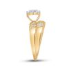 Image 4 : His Hers Diamond Cluster Matching Wedding Set 1/10 Cttw 10kt Yellow Gold