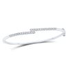 Image 1 : Diamond Bypass Bangle Bracelet 1 Cttw 14kt White Gold