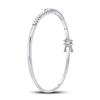 Image 3 : Diamond Bypass Bangle Bracelet 1 Cttw 14kt White Gold