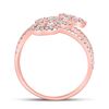 Image 4 : Diamond Bypass Cluster Heart Ring 1-1/4 Cttw 14kt Rose Gold