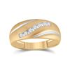 Image 1 : Mens Diamond Single Row Band Ring 1/4 Cttw 10kt Yellow Gold