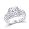 Image 1 : Diamond Bridal Wedding Ring Band Set 1-1/3 Cttw 14kt Two-tone Gold
