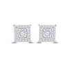 Image 2 : Diamond Solitaire Square Stud Earrings 1/10 Cttw Sterling Silver