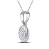 Image 2 : Diamond Cluster Pendant 1/6 Cttw 10kt White Gold