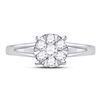 Image 2 : Diamond Flower Cluster Ring 1/2 Cttw 10kt White Gold