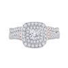 Image 2 : Princess Diamond Bridal Wedding Ring Band Set 1 Cttw 14kt Two-tone Gold