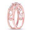 Image 3 : Marquise Diamond Cluster Curl Scroll Band Ring 1/2 Cttw 14kt Rose Gold