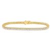 Image 1 : Diamond Single Row Tennis Bracelet 5 Cttw 14kt Yellow Gold