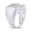 Image 4 : Sterling Silver Mens Diamond Cluster Ring 1/5 Cttw Sterling Silver