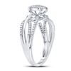 Image 3 : Diamond Woven Strand Cluster Ring 1/3 Cttw 10kt White Gold