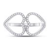 Image 2 : Diamond Negative Space Heart Ring 1/5 Cttw 10kt White Gold
