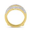 Image 3 : Diamond Wedding Band Ring Guard Enhancer 1/2 Cttw 14kt Yellow Gold