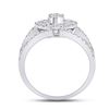 Image 3 : Baguette Diamond Negative Space Cluster Ring 1-1/5 Cttw 14kt White Gold