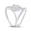 Image 4 : Baguette Diamond Negative Space Cluster Ring 1-1/5 Cttw 14kt White Gold
