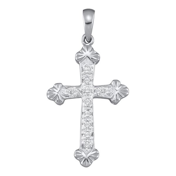 Diamond Cross Religious Pendant 1/6 Cttw 10kt White Gold