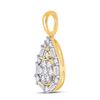 Image 2 : Diamond Teardrop Cluster Pendant 1/2 Cttw 14kt Yellow Gold