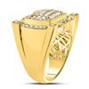 Image 3 : Mens Diamond Square Cluster Ring 1-1/2 Cttw 10kt Yellow Gold