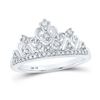 Image 1 : Crown Tiara Cocktail Band 1/5 Cttw 10k White Gold