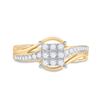 Image 2 : Diamond Square Cluster Ring 1/3 Cttw 10kt Yellow Gold