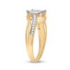 Image 4 : Diamond Square Cluster Ring 1/3 Cttw 10kt Yellow Gold