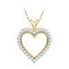 Image 1 : Diamond Heart Outline Pendant 1/4 Cttw 10kt Yellow Gold
