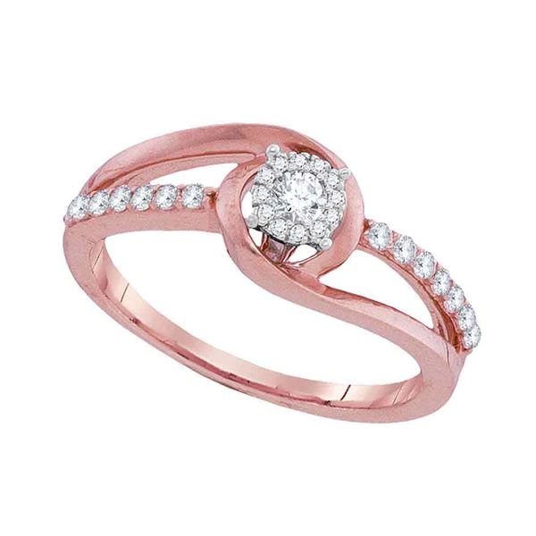 Diamond Solitaire Bridal Wedding Engagement Ring 1/3 Cttw 10kt Rose Gold