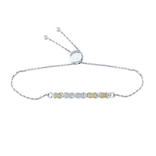 Diamond X-Link Bolo Bracelet 1/8 Cttw Sterling Silver