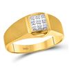 Image 1 : Mens Diamond Brushed Cluster Ring .03 Cttw 10kt Yellow Gold