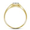 Image 2 : Mens Diamond Brushed Cluster Ring .03 Cttw 10kt Yellow Gold