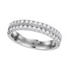 Image 1 : Machine Set Diamond Wedding Band 1/2 Cttw 14kt White Gold