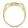 Image 2 : Mens Diamond Eagle Cluster Ring 1/4 Cttw 10kt Yellow Gold