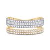 Image 2 : Baguette Diamond Parallel Band Ring 3/4 Cttw 14kt Two-tone Gold