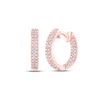 Image 1 : Diamond Hoop Earrings 1/5 Cttw 10kt Rose Gold