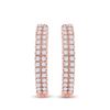 Image 2 : Diamond Hoop Earrings 1/5 Cttw 10kt Rose Gold