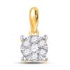 Image 1 : Diamond Flower Cluster Pendant 1/4 Cttw 14kt Yellow Gold